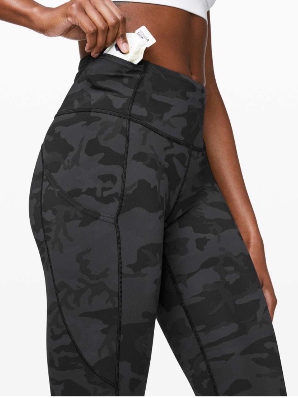 lululemon fast and free tight, Black Camo multi grey